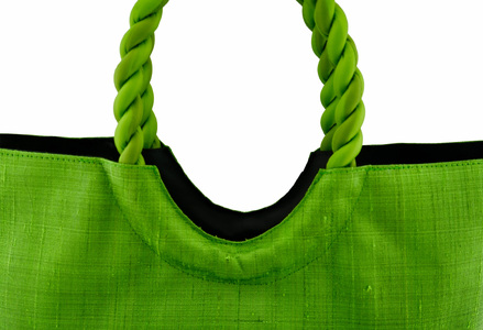 【makixmaki】高級ゴールデンシルクハンドバッグ（フェアトレード） グリーンティー 0137-002-S06-7