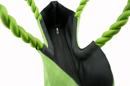 【makixmaki】高級ゴールデンシルクハンドバッグ（フェアトレード） グリーンティー 0137-002-S06-7