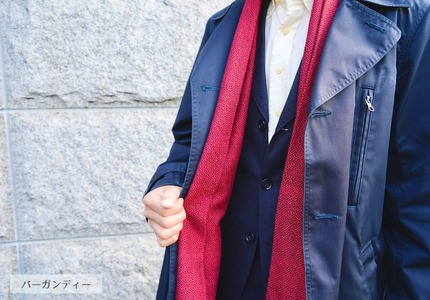 【makixmaki】ハンドメイド上質コットン ジャガード織ストール（フェアトレード） バーガンディー（エンジ） 0137-001-S06-2