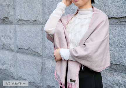 【makixmaki】ハンドメイド上質コットン ジャガード織ストール(フェアトレード) ブルーシルバー 0137-001-S06-5