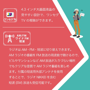 〈innowa〉buddy ポータブルラジオ・TV ホワイト 0170-001-S07