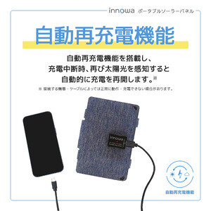 〈innowa〉ポータブルソーラーパネル ネイビー 0170-012-S07