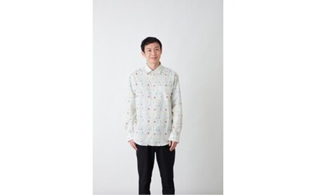 CLOFT 綿100％長袖オリジナルプリントシャツ”仔犬柄”  L 0139-015-S07-2