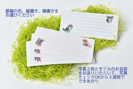 犬猫写真の一筆箋「わんにゃん筆箋」お家の犬猫の写真でオリジナル作成 0039-001-S05