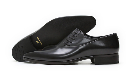 クインクラシコ 革靴 25005S〈ブラック〉 (サイズ:26.0cm) 紳士靴 幅広 甲高 ビジネスシューズ サイドレース エラスティック スリッポン 牛革