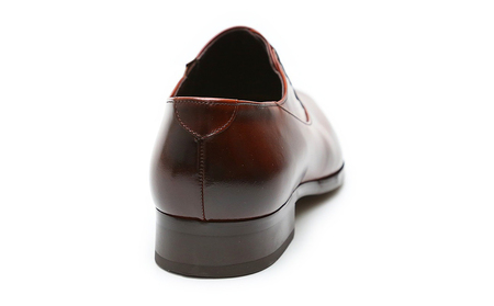 クインクラシコ 革靴 25005S〈ブラウン〉 (サイズ:24.5cm) 紳士靴 幅広 甲高 ビジネスシューズ サイドレース エラスティック スリッポン 牛革