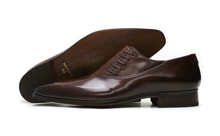 クインクラシコ 革靴 25005S〈ダークブラウン〉 (サイズ:26.0cm) 紳士靴 幅広 甲高 ビジネスシューズ サイドレース エラスティック スリッポン 牛革