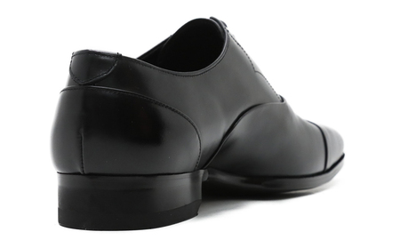 クインクラシコ 革靴 25004S〈ブラック〉 (サイズ:24.5cm) 紳士靴 幅広 甲高 ビジネスシューズ ストレートチップ フォーマル レベルソ仕上げ 牛革
