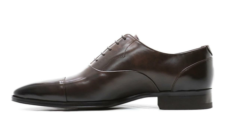 クインクラシコ 革靴 25004S〈ダークブラウン〉 (サイズ:26.5cm) 紳士靴 幅広 甲高 ビジネスシューズ ストレートチップ フォーマル レベルソ仕上げ 牛革