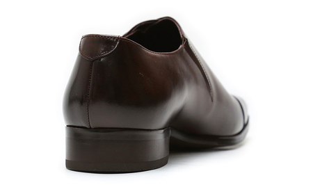 クインクラシコ 革靴 25005S〈ダークブラウン〉 (サイズ:27.5cm) 紳士靴 幅広 甲高 ビジネスシューズ サイドレース エラスティック スリッポン 牛革