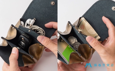 【TRIALOGUE STUDIO】藤巻百貨店別注 ゴールドホイルレザー じゃばら折りマルチウォレット