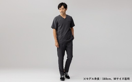 レピウスの白衣 【メンズボトムス】スクラブパンツ リンクル (カラー：チャコール、サイズ：M)