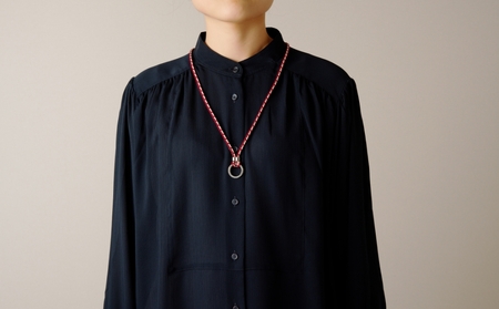 組紐と銀器のネックペンダント