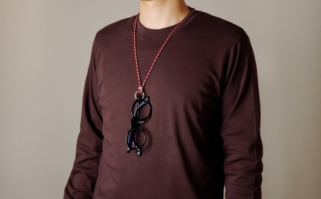 組紐と銀器のネックペンダント