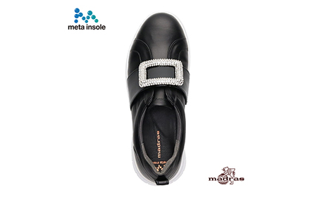 マドラス 婦人靴 特許meta insole搭載ビジューデザインのmadrasリカバリーシューズ  [MADRAS MAL9117MT] (カラー：ブラック、サイズ：37(23.5cm相当))