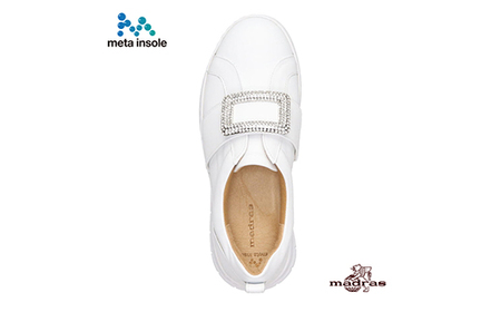 マドラス 婦人靴 特許meta insole搭載ビジューデザインのmadrasリカバリーシューズ  [MADRAS MAL9117MT] (カラー：ホワイト、サイズ：39(24.5cm相当))
