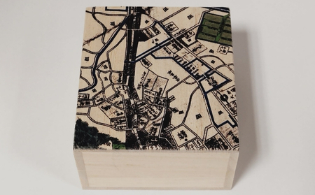 【桐箱(二重箱)】名所江戸水景 [(1)浅草田甫酉の町詣] 1ケ (カラー：黒)