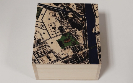 【桐箱(二重箱)】名所江戸水景 [(2)吾妻橋 金龍山遠望] 1ケ (カラー：黒)