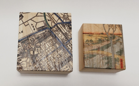 【桐箱(二重箱)】名所江戸水景 [(3)小梅堤] 1ケ (カラー：黒)