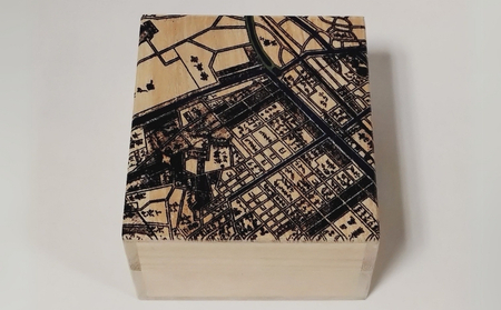 【桐箱(二重箱)】名所江戸水景 [(3)小梅堤] 1ケ (カラー：黒)