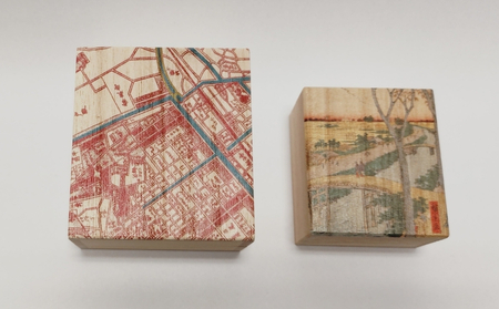 【桐箱(二重箱)】名所江戸水景 [(3)小梅堤] 1ケ (カラー：ピンク)