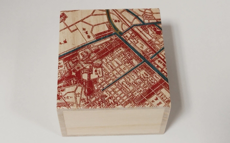 【桐箱(二重箱)】名所江戸水景 [(3)小梅堤] 1ケ (カラー：ピンク)