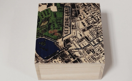 【桐箱(二重箱)】名所江戸水景 [(4)上野清水堂 不忍ノ池] 1ケ (カラー：黒)