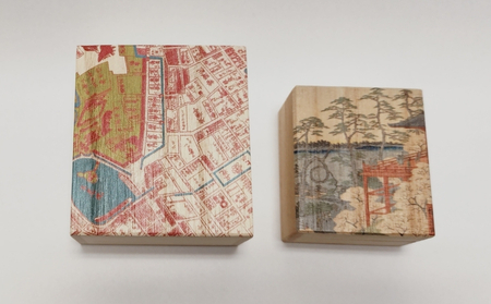 【桐箱(二重箱)】名所江戸水景 [(4)上野清水堂 不忍ノ池] 1ケ (カラー：ピンク)