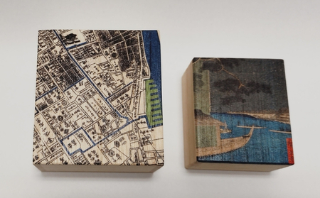 【桐箱(二重箱)】名所江戸水景 [(5)浅草川首尾の松 御厩河岸] 1ケ (カラー：黒)