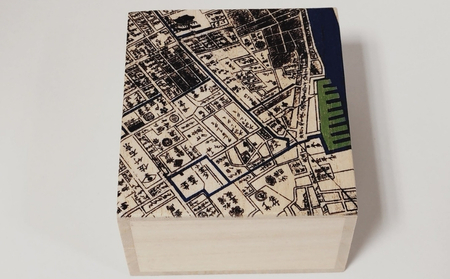 【桐箱(二重箱)】名所江戸水景 [(5)浅草川首尾の松 御厩河岸] 1ケ (カラー：黒)