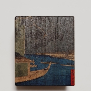 【桐箱(二重箱)】名所江戸水景 [(5)浅草川首尾の松 御厩河岸] 1ケ (カラー：黒)