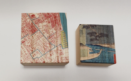 【桐箱(二重箱)】名所江戸水景 [(5)浅草川首尾の松 御厩河岸] 1ケ (カラー：ピンク)