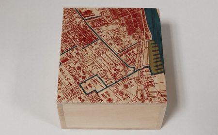 【桐箱(二重箱)】名所江戸水景 [(5)浅草川首尾の松 御厩河岸] 1ケ (カラー：ピンク)