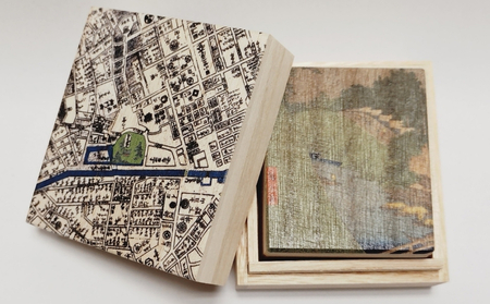 【桐箱(二重箱)】名所江戸水景 [(7)昌平橋聖堂 神田川] 1ケ (カラー：黒)