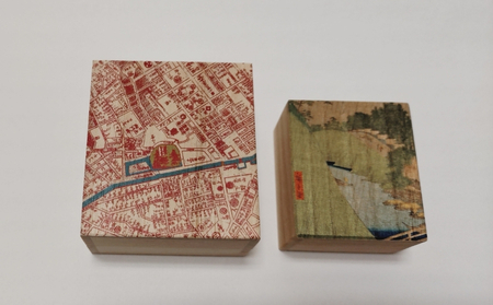 【桐箱(二重箱)】名所江戸水景 [(7)昌平橋聖堂 神田川] 1ケ (カラー：ピンク)