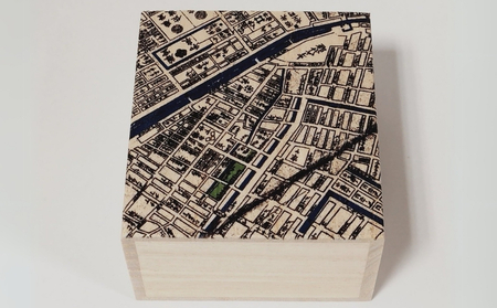 【桐箱(二重箱)】名所江戸水景 [(8)神田紺屋町] 1ケ (カラー：黒)