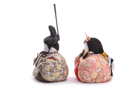 【五色】木目込みひな飾り 花香雛 金襴 (桐箱付き)