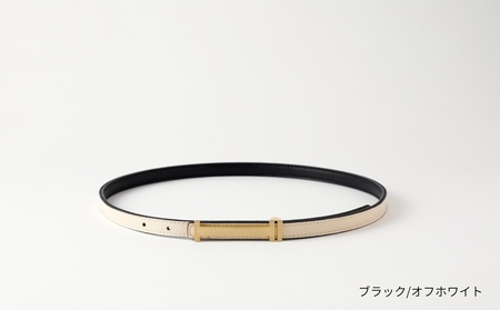 [bell la bell] リバーシブル細ベルト (カラー：ブラック/オフホワイト)_0170-009-T07-1