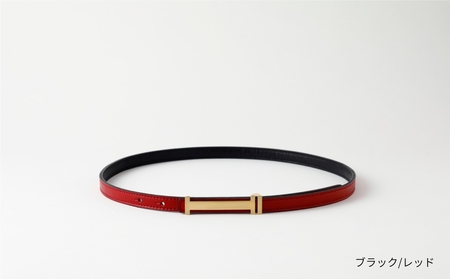 [bell la bell] リバーシブル細ベルト (カラー：ブラック/レッド)_0170-009-T07-3