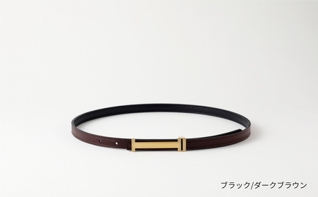 [bell la bell] リバーシブル細ベルト (カラー：ブラック/ダークブラウン)_0170-009-T07-4