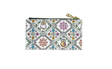 【浅草文庫】フラグメントケース〈ふくろう柄〉(カラー：サンライズ（ピンク系）)