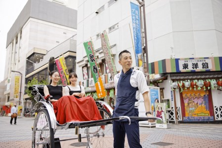 浅草人力車の一番の老舗！浅草観光人力車乗車チケット【2名様