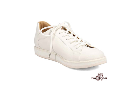 100周年マドラス 浅草ハンドメイド婦人靴 MAL0034　レザースニーカー (サイズ：22.5cm、カラー：ホワイト)