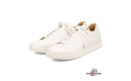 100周年マドラス 浅草ハンドメイド婦人靴 MAL0034　レザースニーカー (サイズ：23.0cm、カラー：ホワイト)