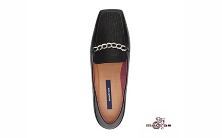 100周年マドラス　浅草ハンドメイド婦人靴 MAL0032　ビットモカシューズ(サイズ：22.5cm、カラー：ブラックコンビ)