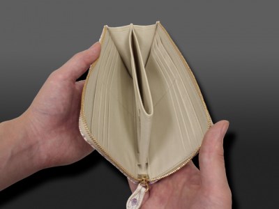 【浅草文庫】L字長財布 オリエント柄(カラー：ブルー)