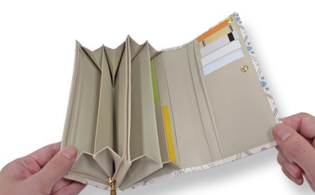 【浅草文庫】かぶせ長財布〈花菱柄〉(カラー:ブルー)