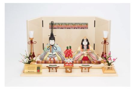 江戸木目込　雛人形　コンパクト33ｃｍ親王飾りセット