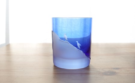 浅草切子 aquatic「Penguin Climb 青藍」