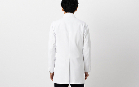 レピウスの白衣 【メンズ】 スタンドカラーZIP ショートコート [長袖] ストレッチ素材 / ネーム刺繍付き(サイズ：44サイズ)